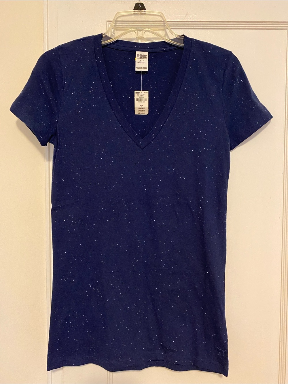🎀 5/$20 🎀 NWT PINK Victoria’s Secret blue v-neck speckled sleepwear top size M